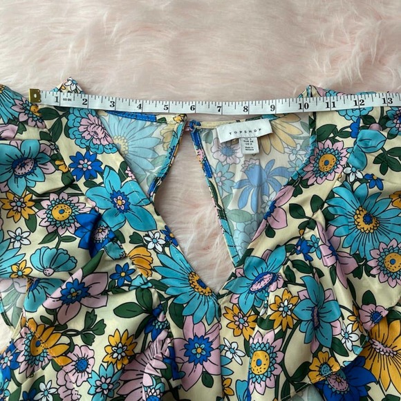 NEW - TOPSHOP Mix and Match Stripe and Floral Retro Midi Dress in Multi - Size 2 - Picture 10 of 16